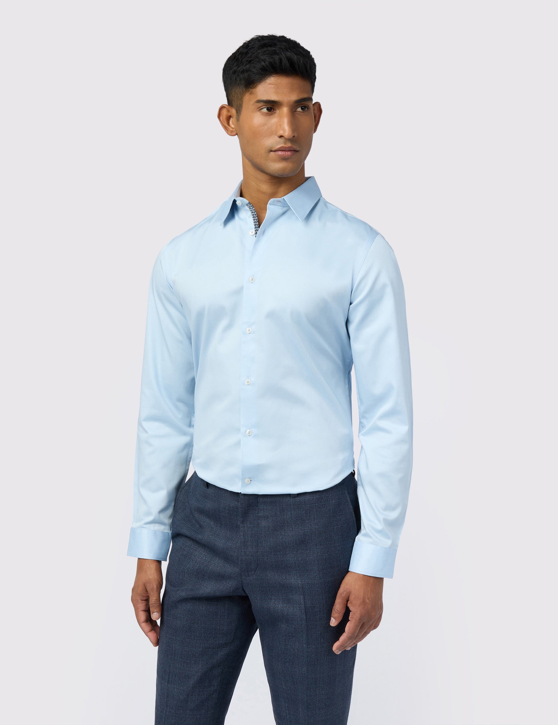 Ted Baker Felix Sateen Stretch Cotton Slim Fit Shirt
