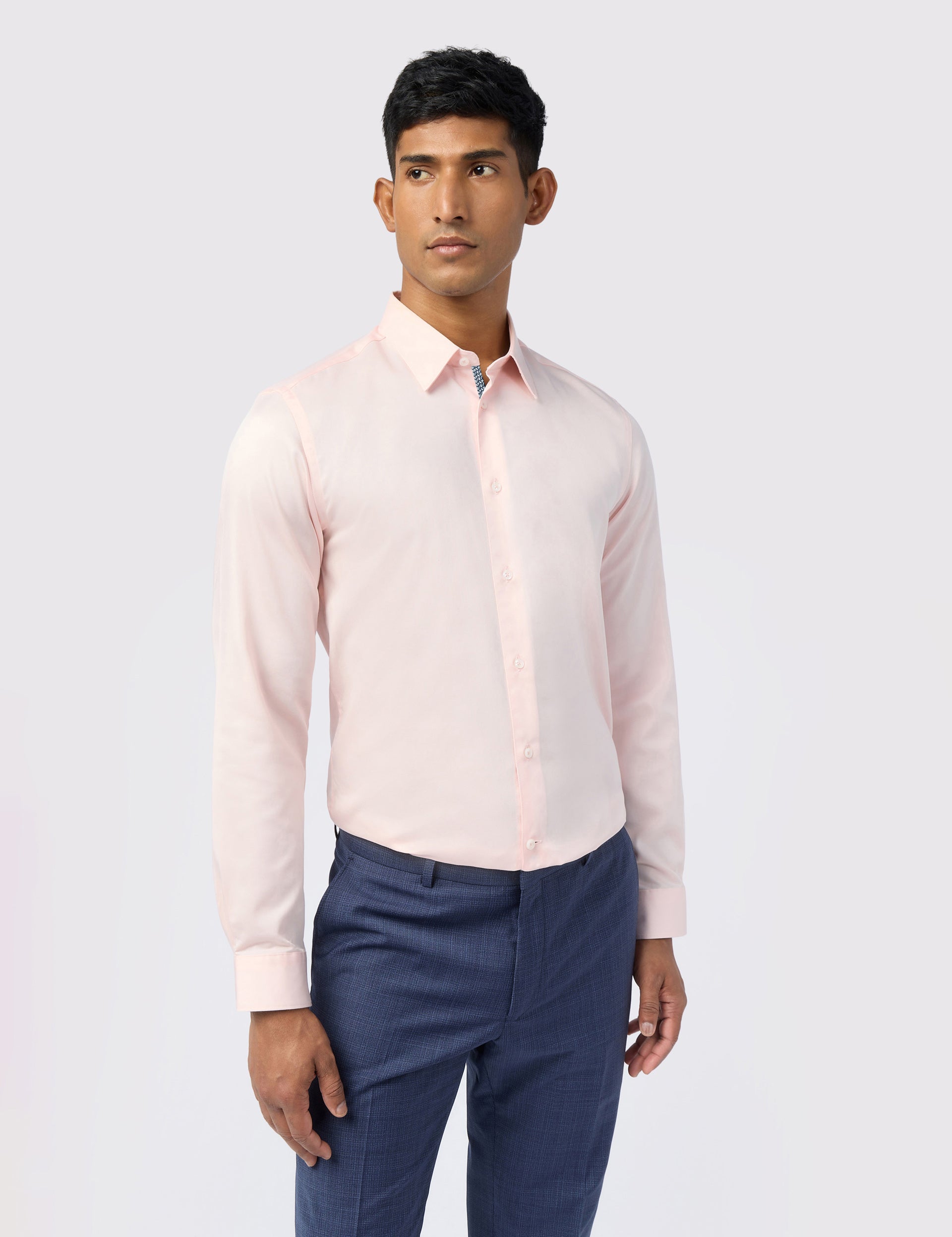 Ted Baker Vinci Sateen Stretch Cotton Slim Fit Shirt