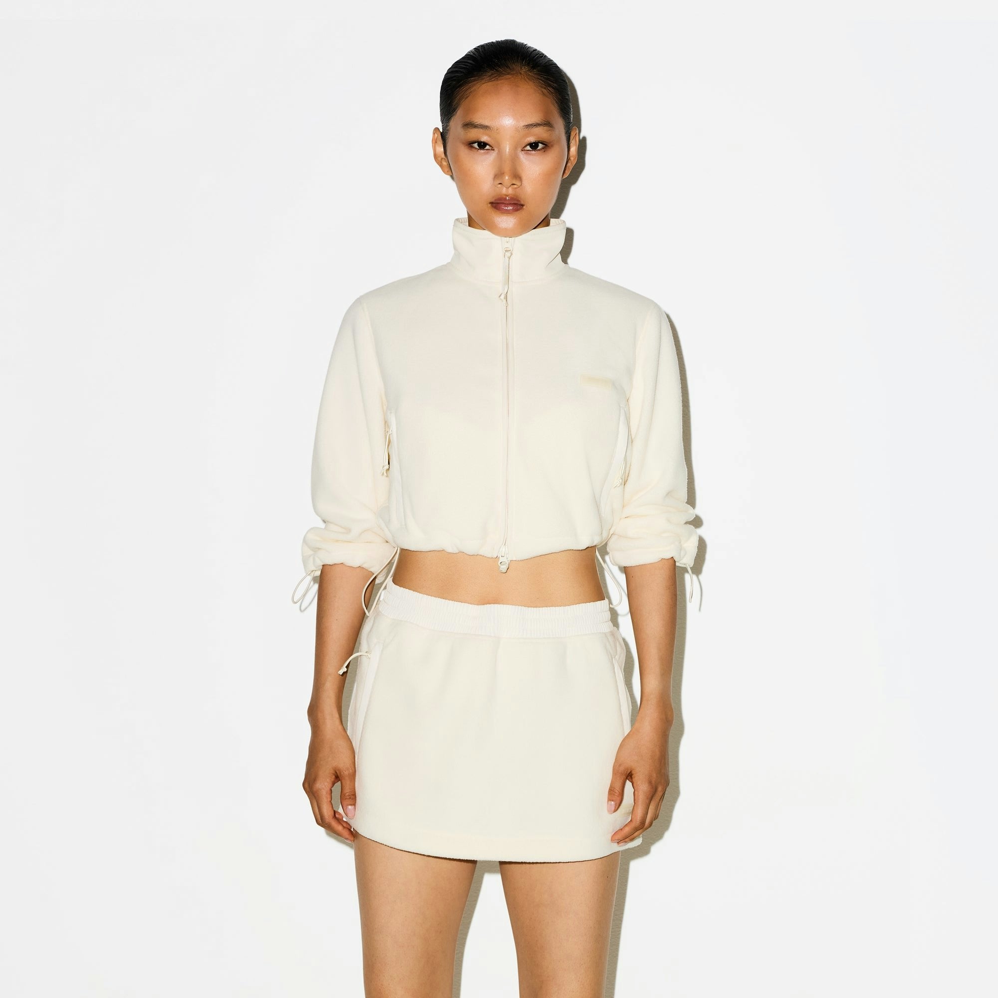 Skims Outdoor Fleece Mini Skirt Ecru