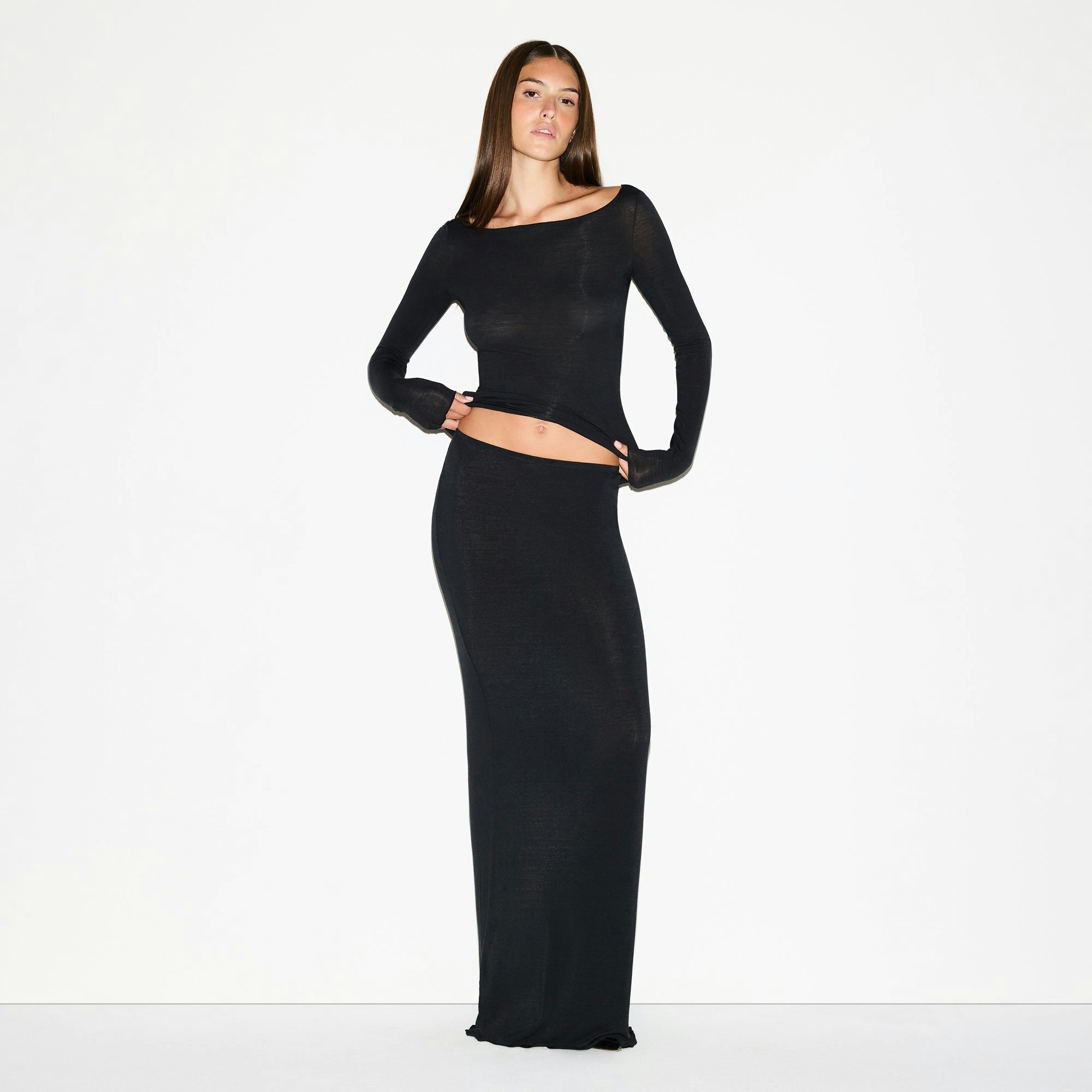 SHEER MODAL LONG SKIRT