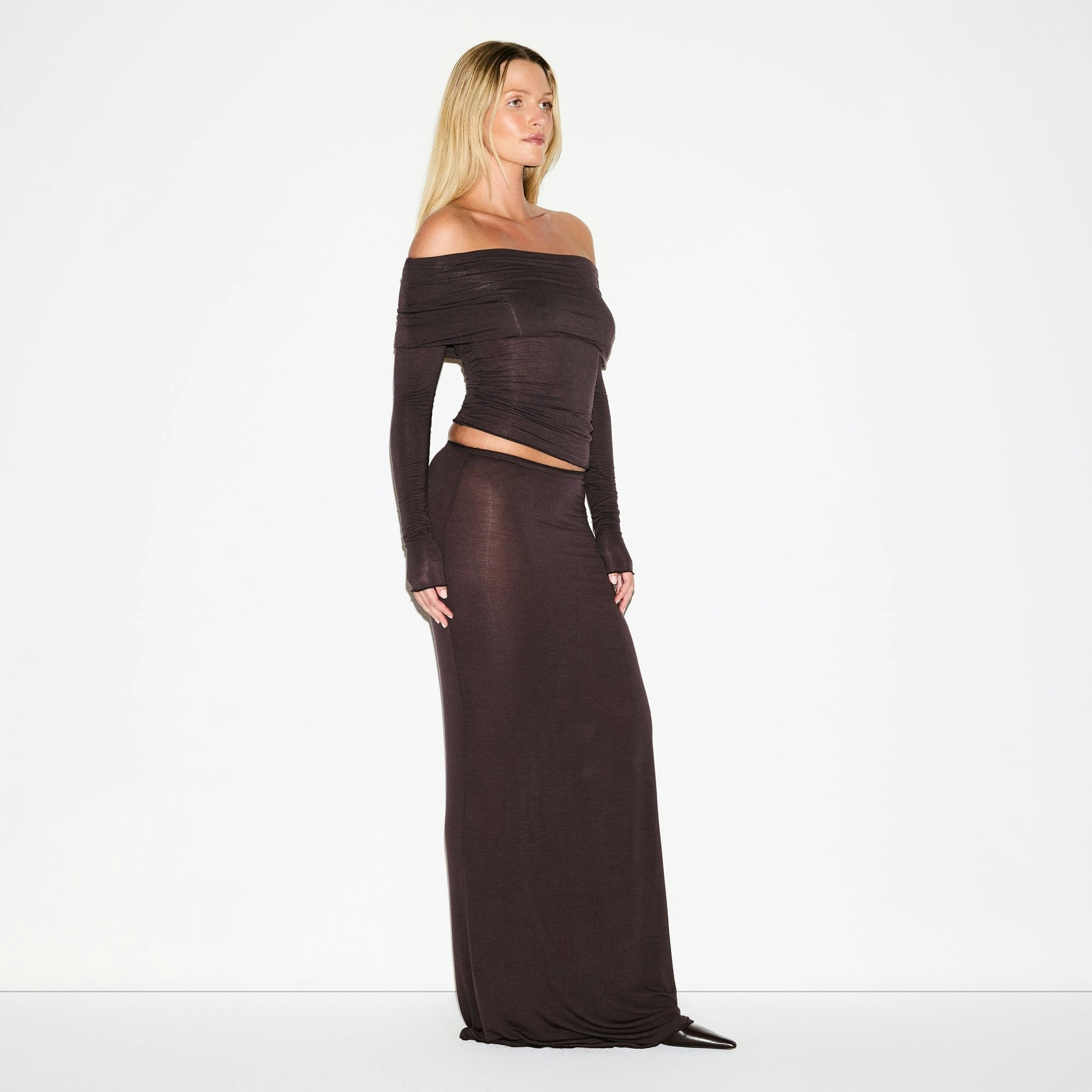 SHEER MODAL LONG SKIRT