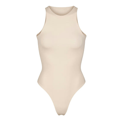 Skims Fits Everybody High Neck Bodysuit Sand