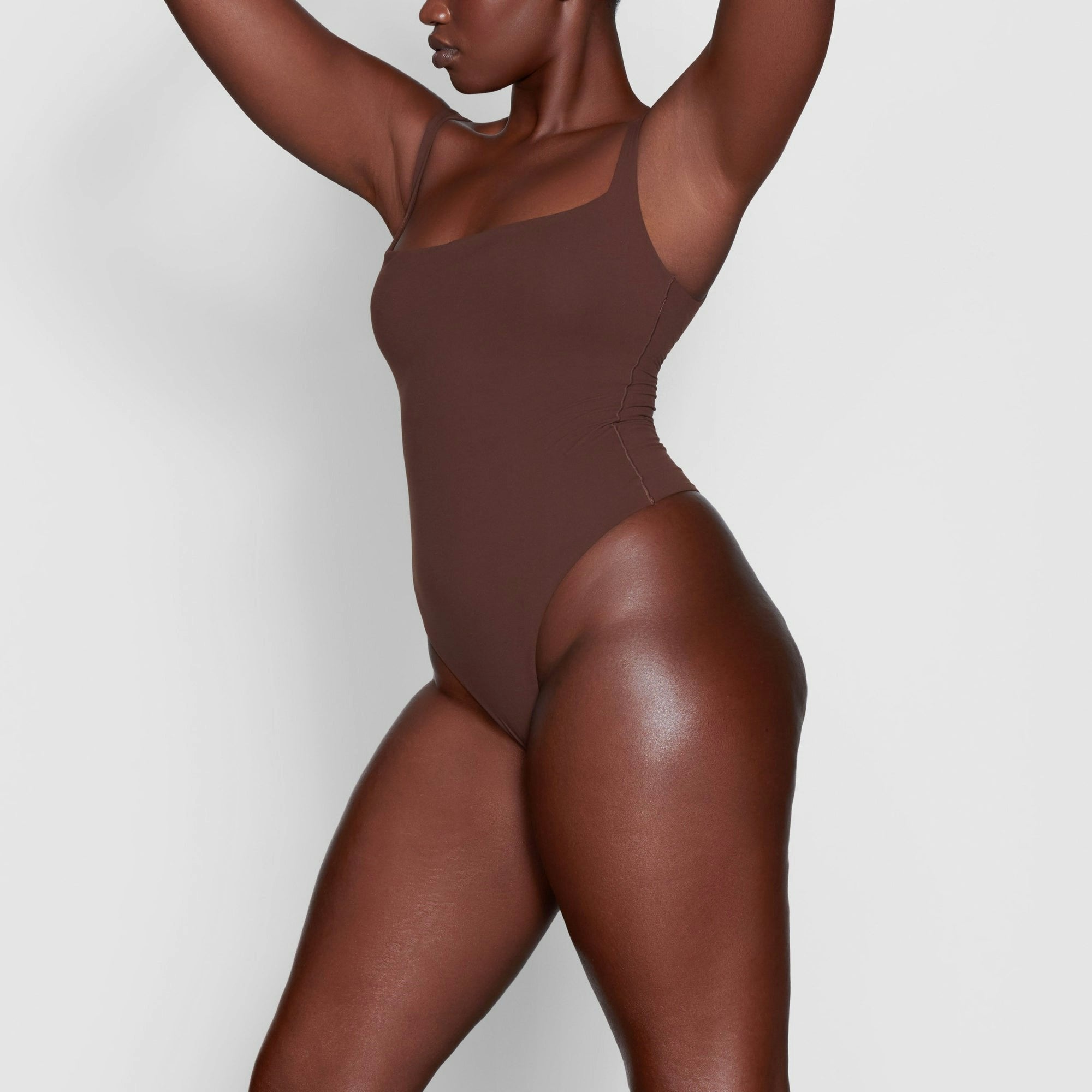 Skims Fits Everybody Square Neck Bodysuit Cocoa