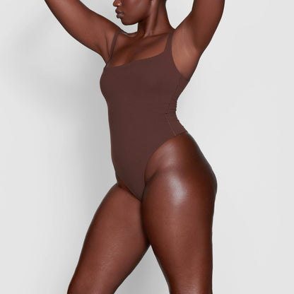 Skims Fits Everybody Square Neck Bodysuit Cocoa