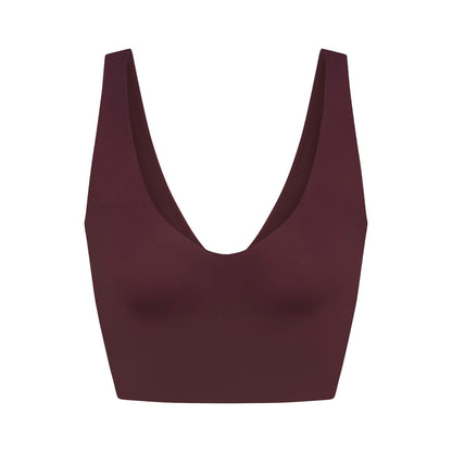 Skims Nikeskims Matte V-Neck Bra Top Currant
