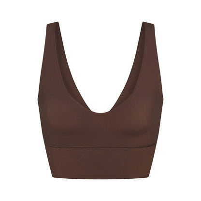 Skims Nikeskims Matte V-Neck Bra Top Dark Sepia