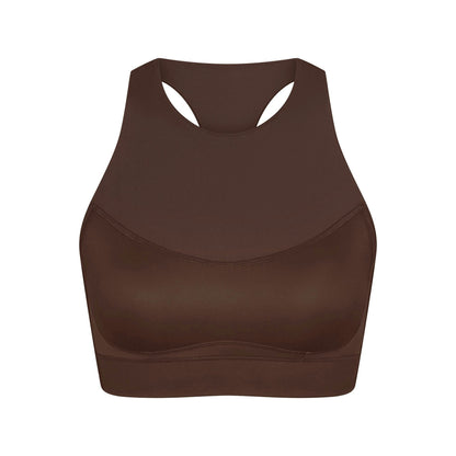 Skims Nikeskims Matte High Neck Bra Dark Sepia