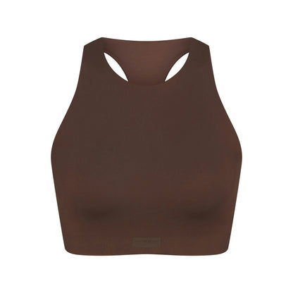 Skims Nikeskims Matte High Neck Bra Dark Sepia