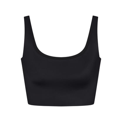 Skims Nikeskims Shine Scoop Neck Bra Top Obsidian