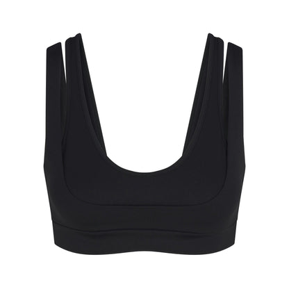 Skims Nikeskims Matte Double Strap Scoop Bra Obsidian