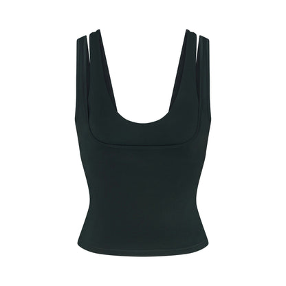Skims Nikeskims Matte Double Strap Scoop Tank Dark Teal