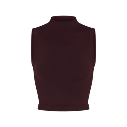 Skims Nikeskims Vintage Seamless Mock Neck Bra Top Currant