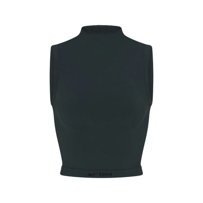 Skims Nikeskims Vintage Seamless Mock Neck Bra Top Dark Teal