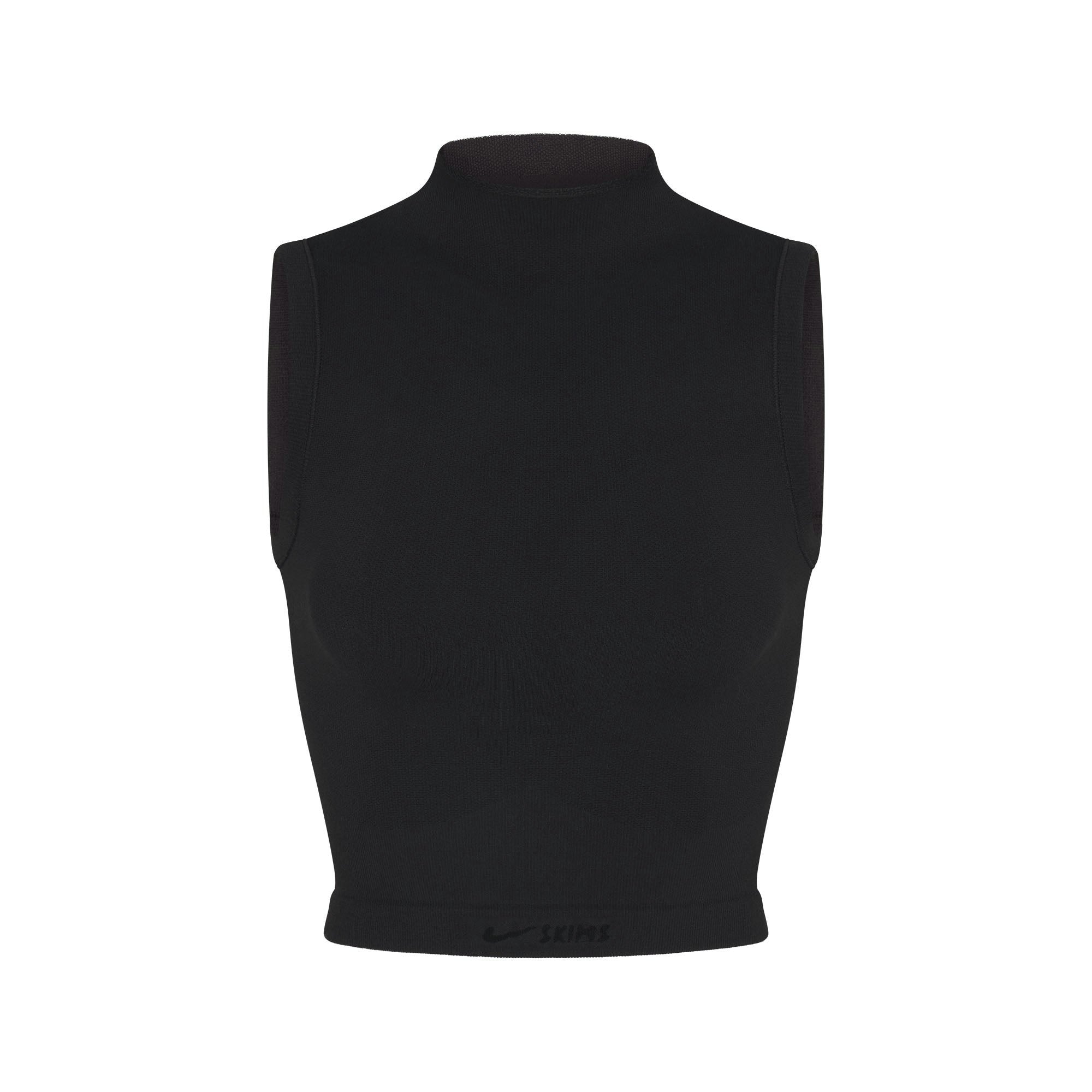 Skims Nikeskims Vintage Seamless Mock Neck Bra Top Obsidian