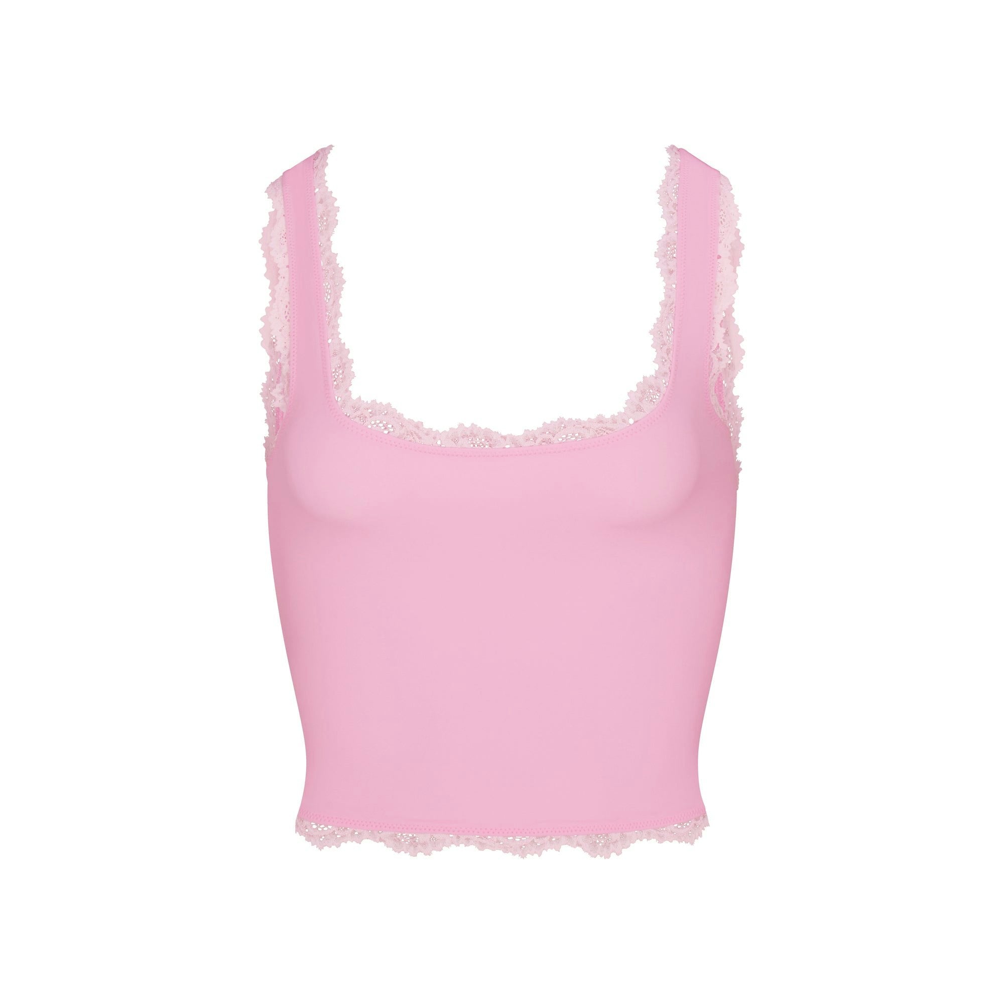 Skims Fits Everybody Lace Tank Bubblegum Tonal