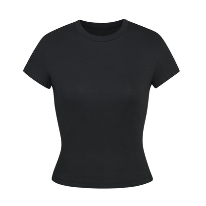 Skims Cotton Rib T-Shirt Soot