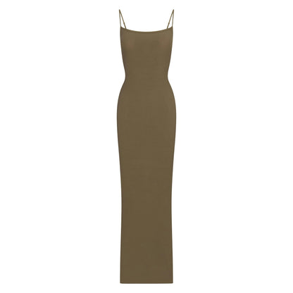Skims Soft Lounge Long Slip Dress Oak