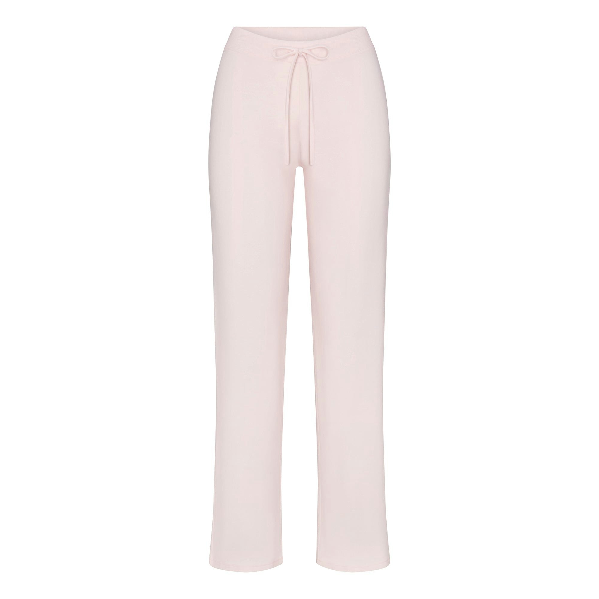 Skims Cotton Jersey Straight Leg Pant Barely Pink