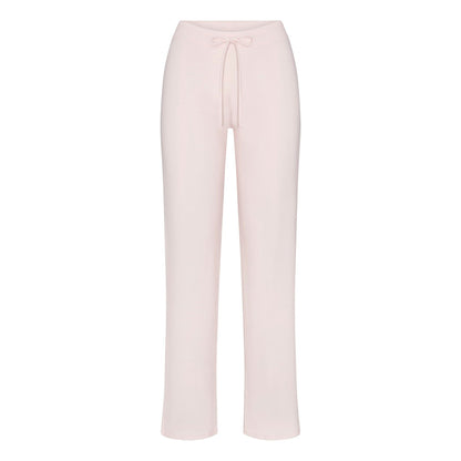 Skims Cotton Jersey Straight Leg Pant Barely Pink
