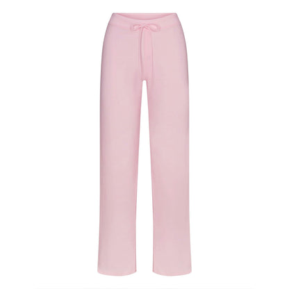 Skims Cotton Jersey Straight Leg Pant Cherry Blossom