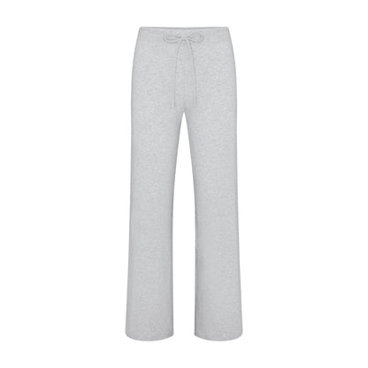 Skims Cotton Jersey Straight Leg Pant Light Heather Grey