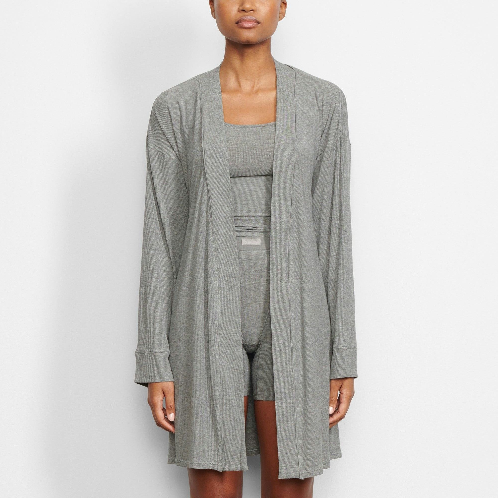 Skims Soft Lounge Robe Heather Grey