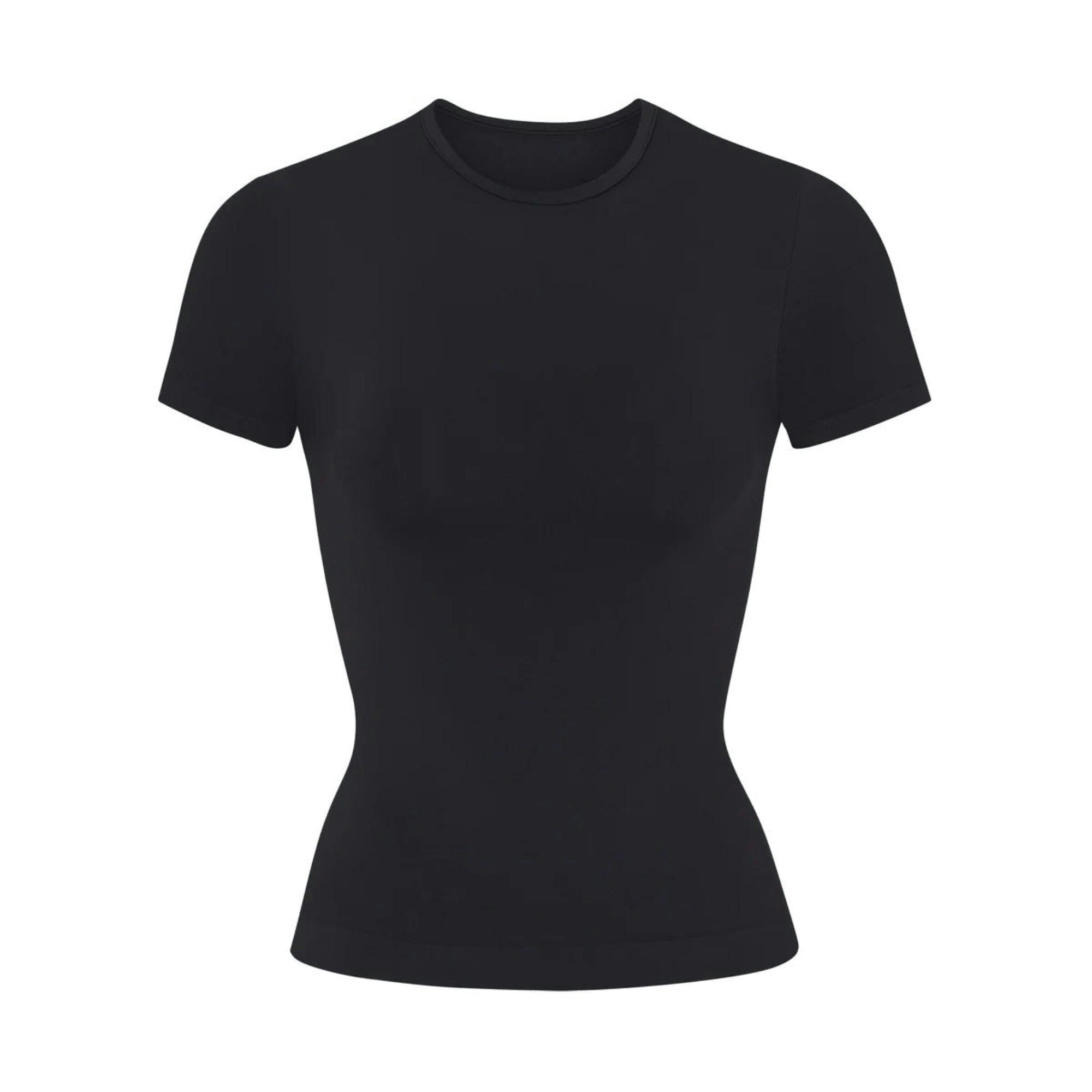 Skims Soft Smoothing Seamless T-Shirt Onyx