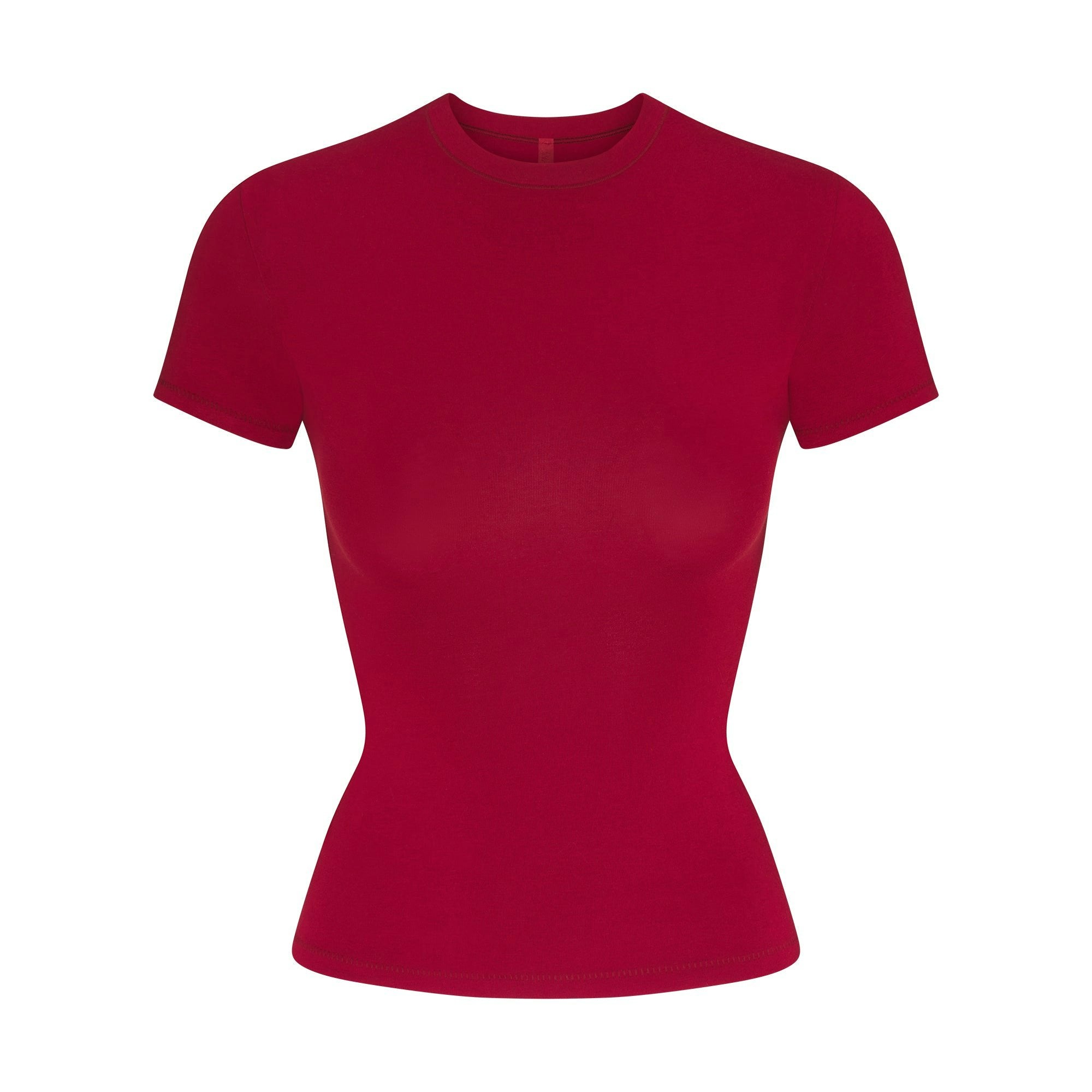 Skims Cotton Jersey T-Shirt Brick