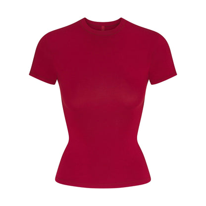 Skims Cotton Jersey T-Shirt Brick
