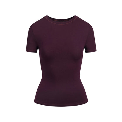 Skims Cotton Jersey T-Shirt Currant