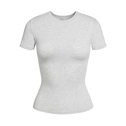 Skims Cotton Jersey T-Shirt Light Heather Grey