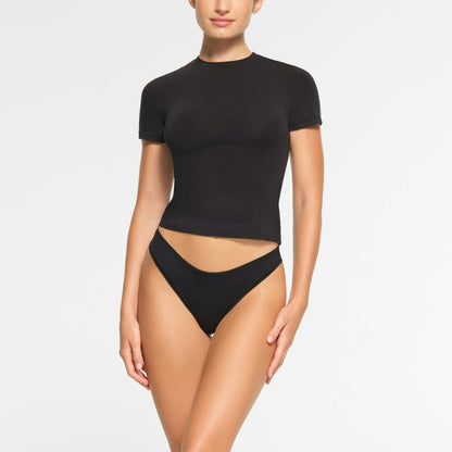 Skims Cotton Jersey T-Shirt Soot