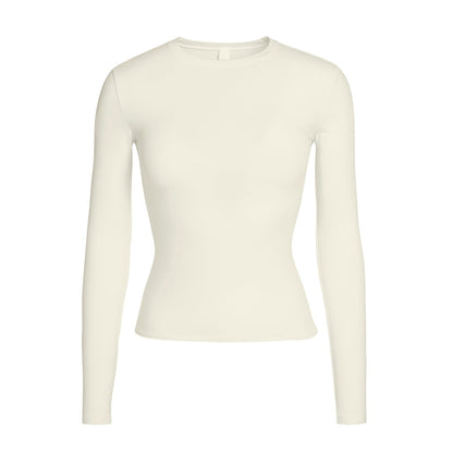 Skims Cotton Jersey Long Sleeve T-Shirt Bone