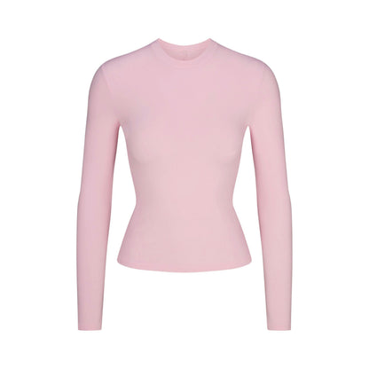 Skims Cotton Jersey Long Sleeve T-Shirt Cherry Blossom
