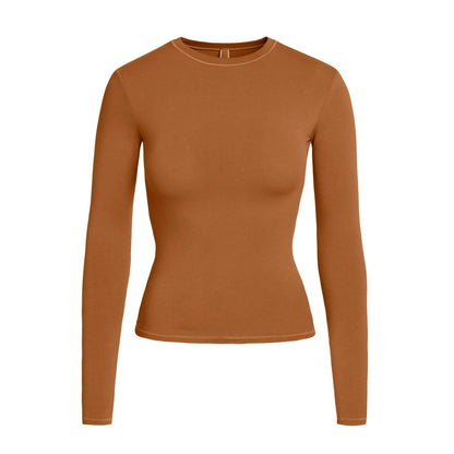 Skims Cotton Jersey Long Sleeve T-Shirt Chai