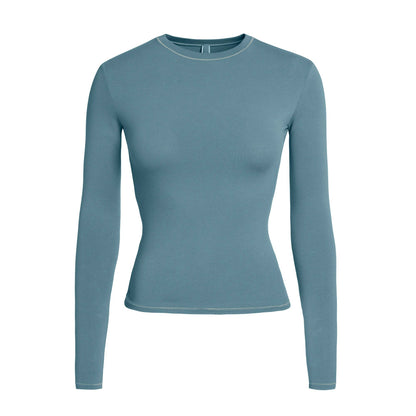 Skims Cotton Jersey Long Sleeve T-Shirt Kyanite