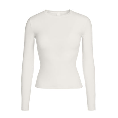 Skims Cotton Jersey Long Sleeve T-Shirt Marble