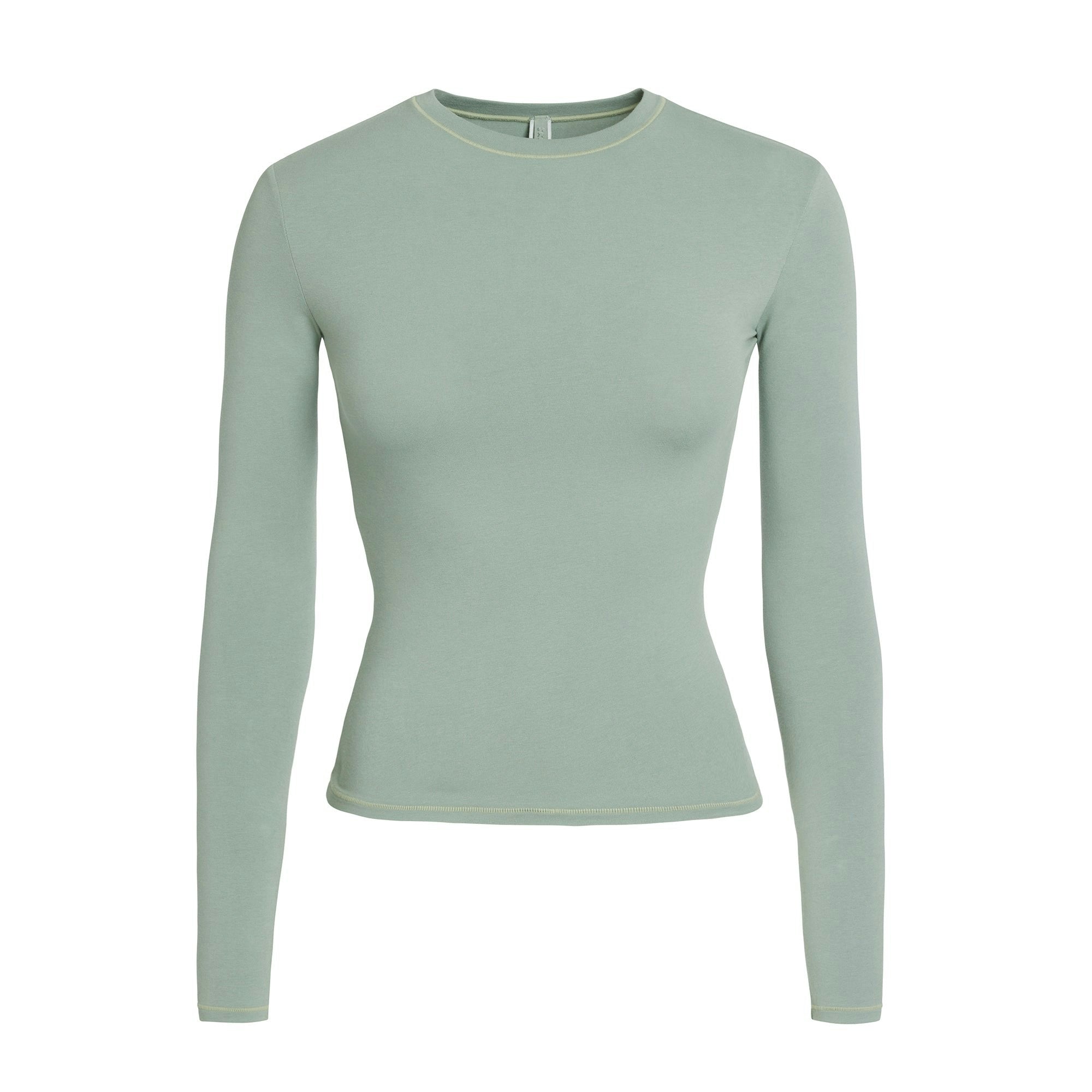 Skims Cotton Jersey Long Sleeve T-Shirt Mineral