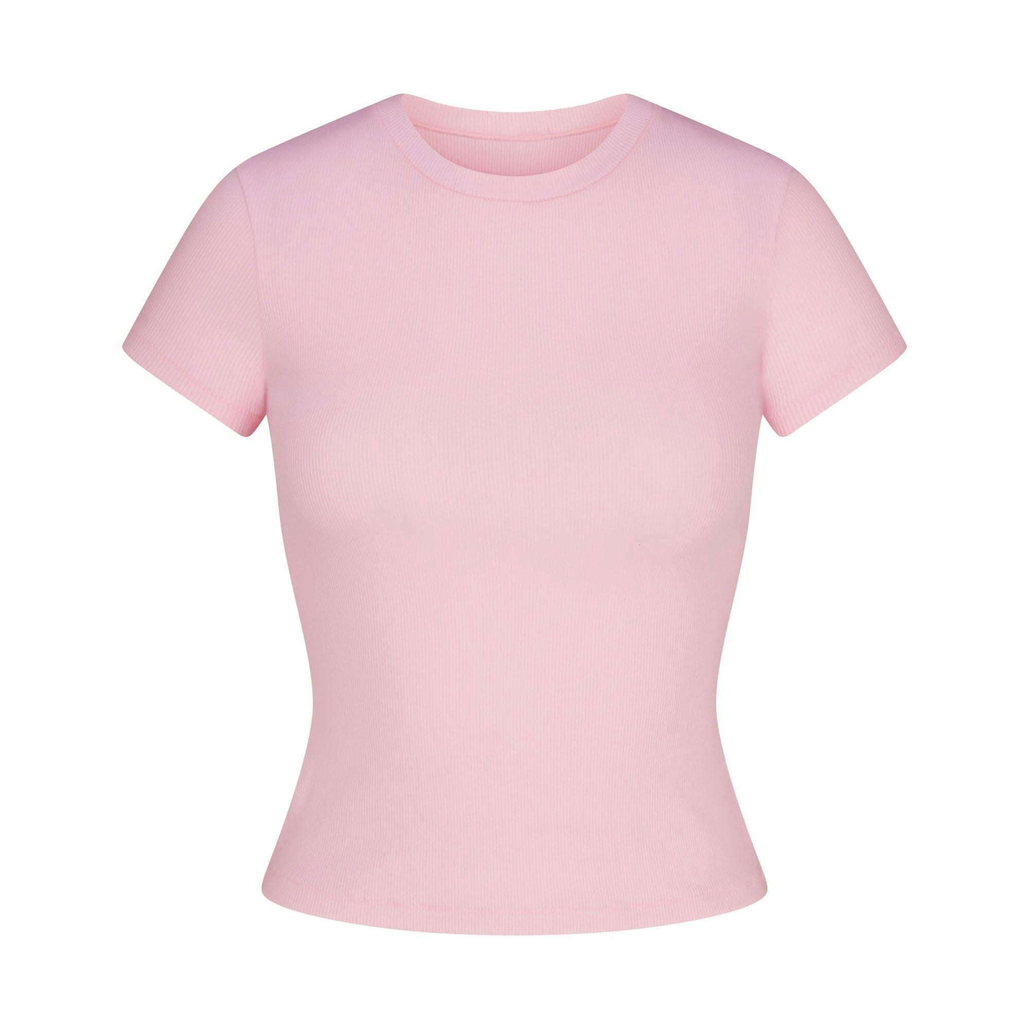 Skims Cotton Rib T-Shirt Cherry Blossom