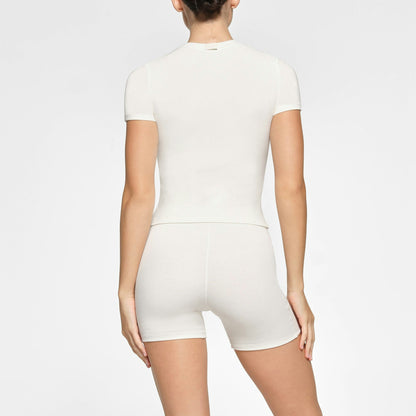 Skims Cotton Rib T-Shirt Marble