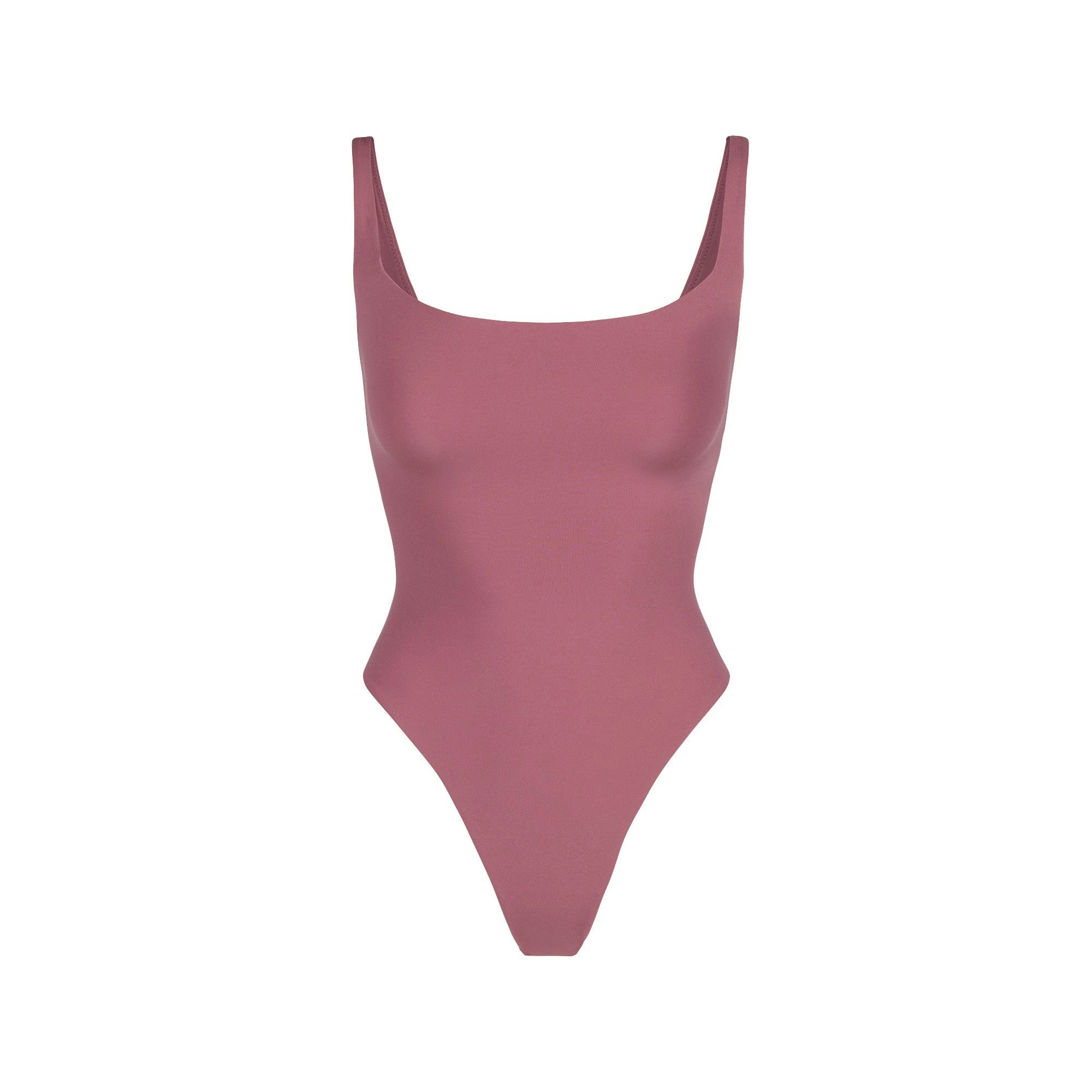 Skims Fits Everybody Square Neck Bodysuit Beet