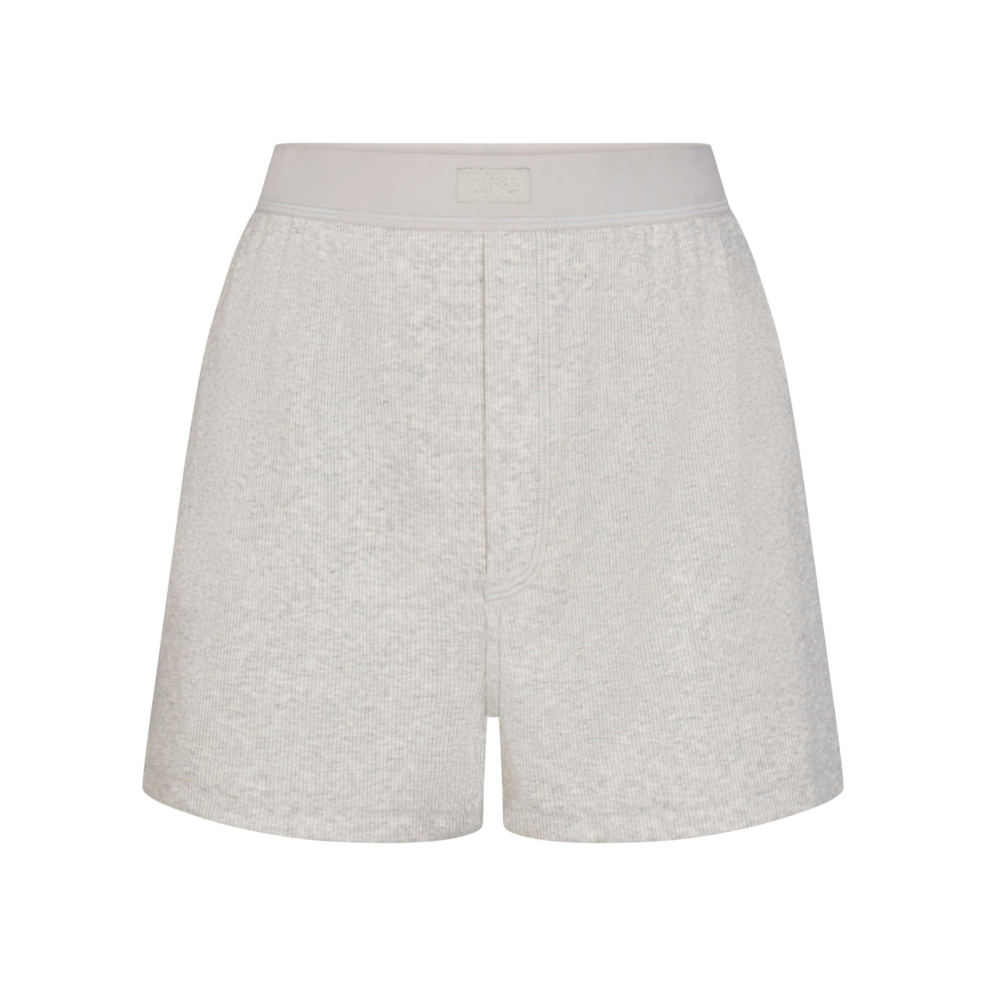 Skims Cotton Rib Loose Boxer Light Heather Grey
