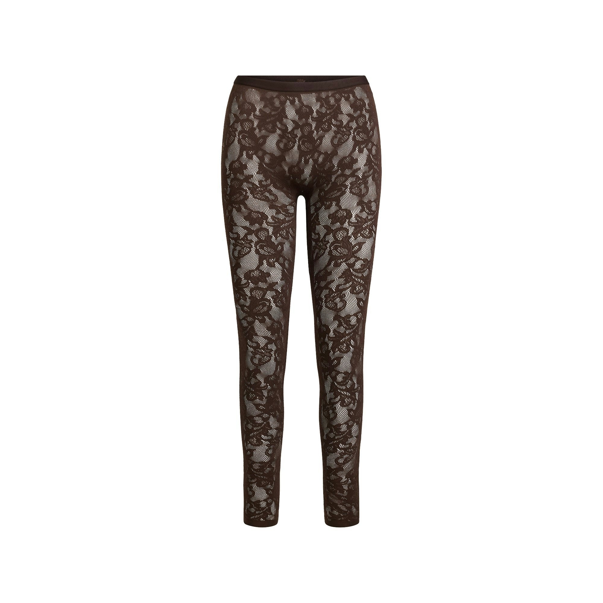 Skims Knit Lace Stirrup Legging Espresso