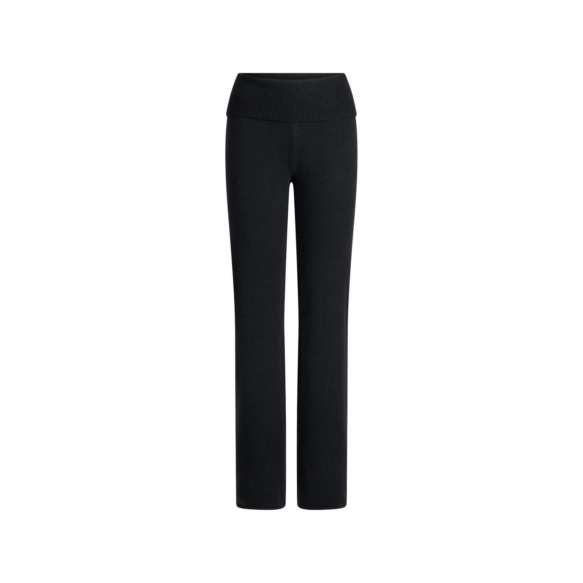 Skims Wool Cashmere Foldover Pant Onyx