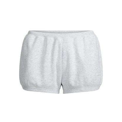 Skims Cotton Fleece Bubble Hem Short Light Heather Grey
