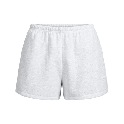 Skims Cotton Fleece Classic Short Light Heather Grey