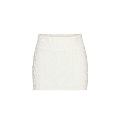 Skims Sweater Knits Cable Knit Mini Skirt Ivory