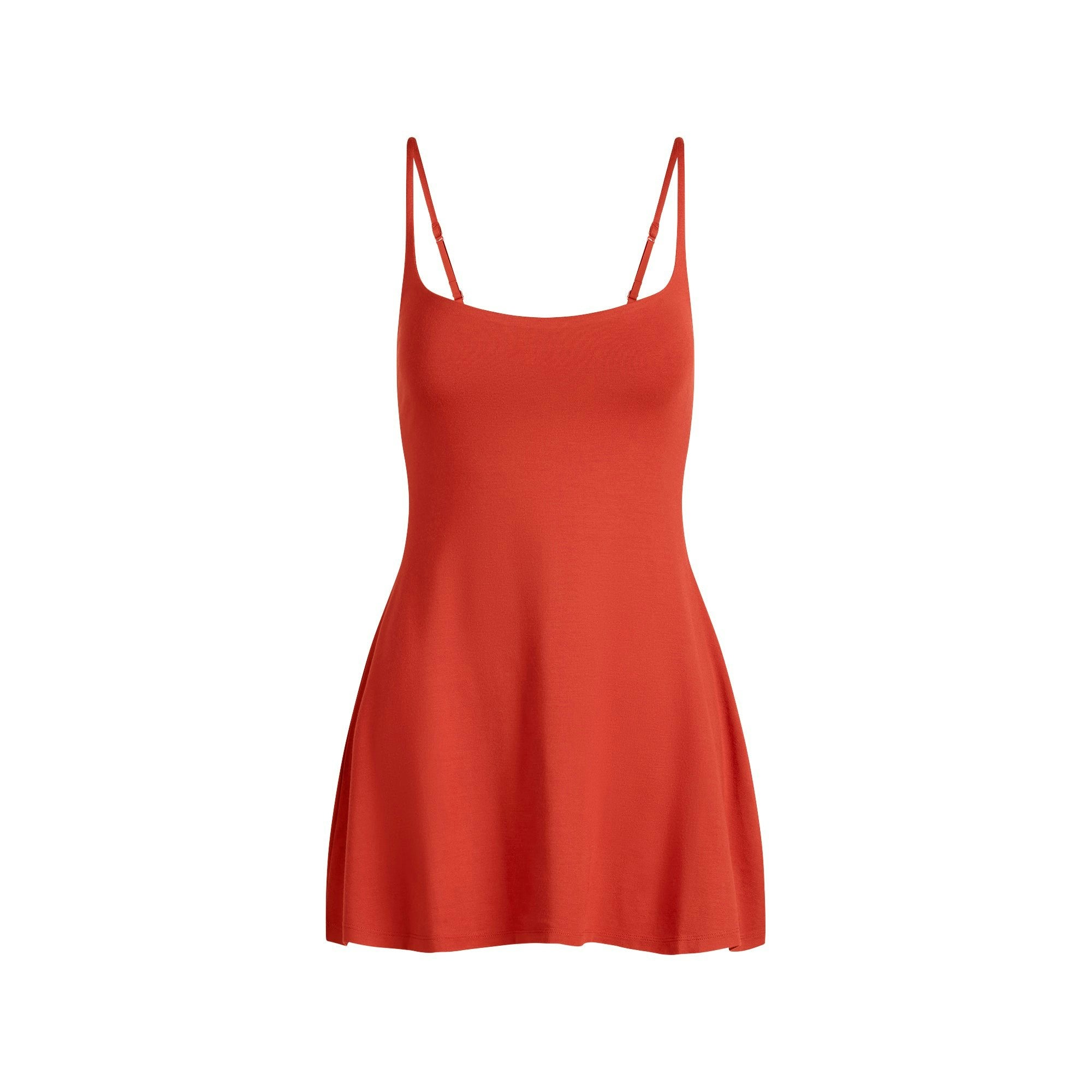 Skims Smooth Layers Scoop Neck Mini Dress Terra