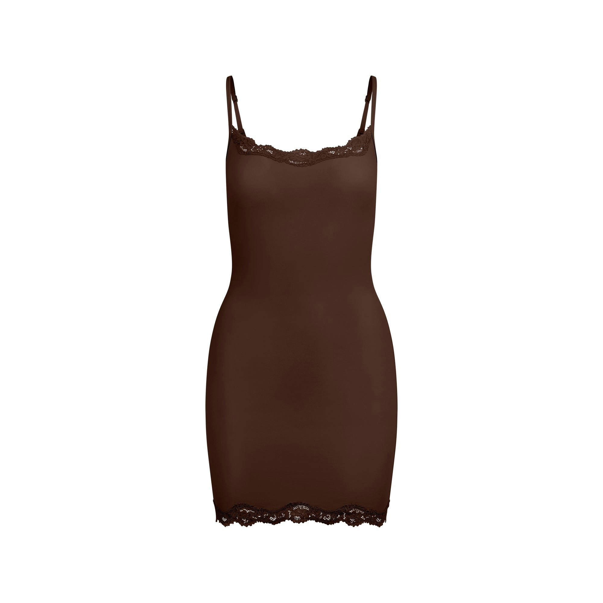 Skims Fits Everybody Lace Slip Dress Espresso