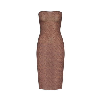 MILKY SHEER MIDI TUBE DRESS